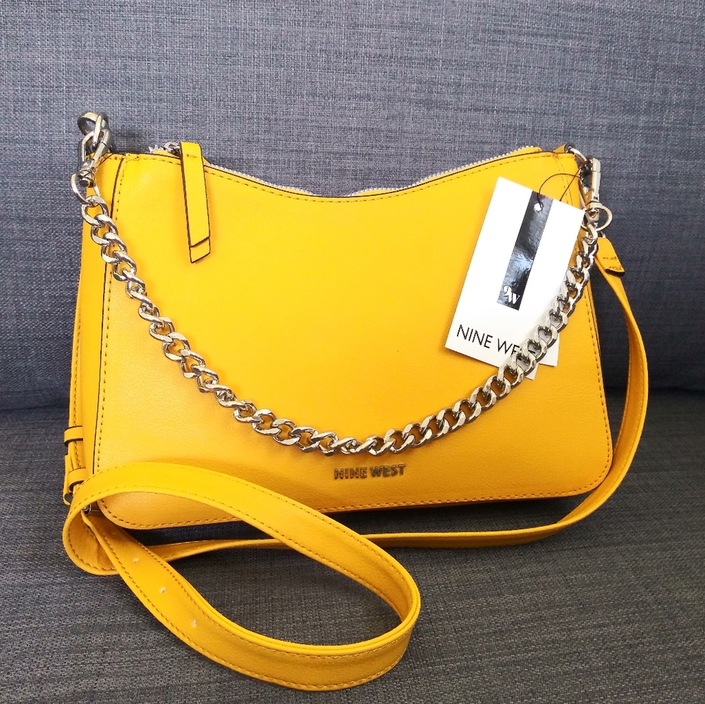 Nine West Yellow Crossbody Bag with Chain Strap